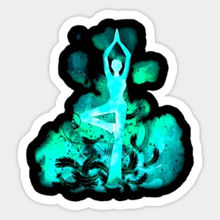 yoga turquoise inv Sticker